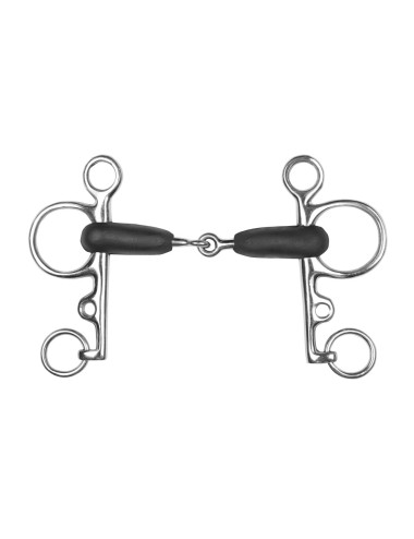 BOCADO PELHAM GOMA PARTIDO ECO. INOX