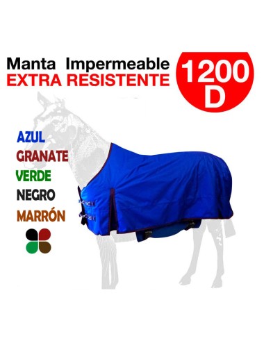 MANTA CABALLO IMPERMEABLE RESISTENTE 1200D MARRON