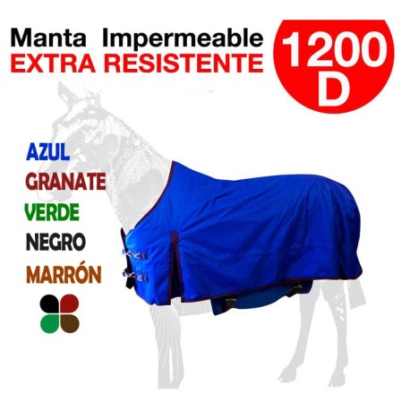MANTA CABALLO IMPERMEABLE RESISTENTE 1200D VERDE