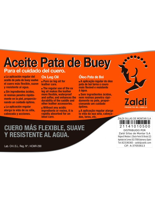 ACEITE PATA DE BUEY ZALDI 5 LITROS
