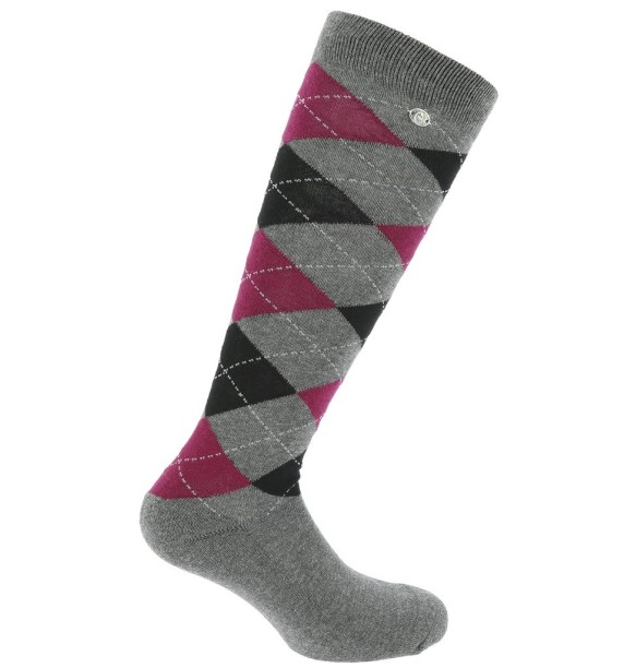 CALCETINES E-THEME ARGYLE -GRIS/BURDEOS - 986390133