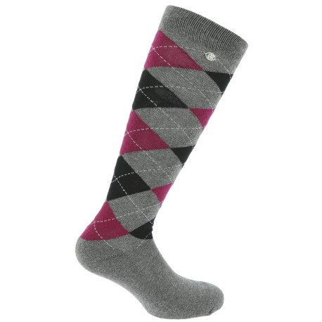 CALCETINES E-THEME ARGYLE -GRIS/BURDEOS - 986390133