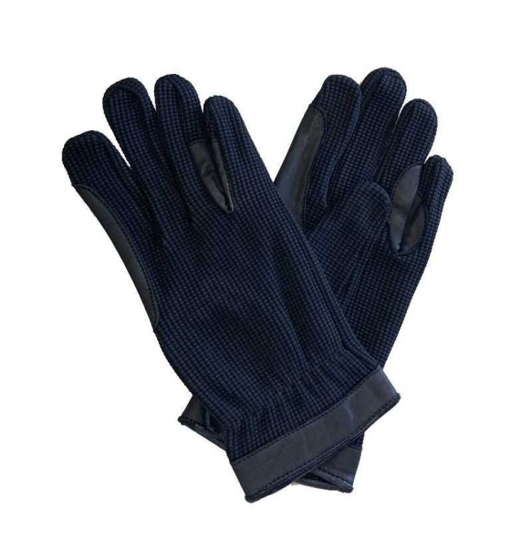 GUANTES ALGODON/PIEL MARJ - AZUL-