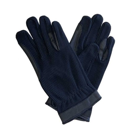 GUANTES ALGODON/PIEL MARJ - AZUL-