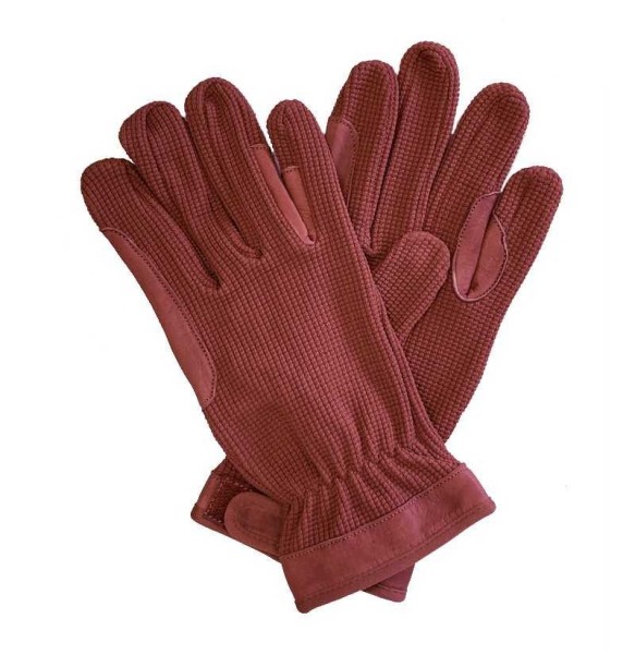 GUANTES ALGODON/PIEL MARJ - BURDEOS-