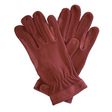 GUANTES ALGODON/PIEL MARJ - BURDEOS-