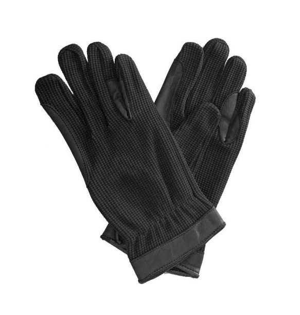 GUANTES ALGODON/PIEL MARJ - NEGRO -