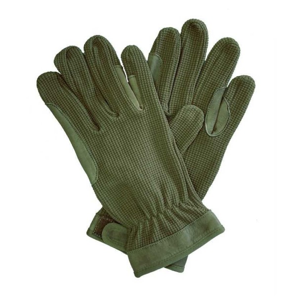 GUANTES ALGODON/PIEL MARJ - VERDE -