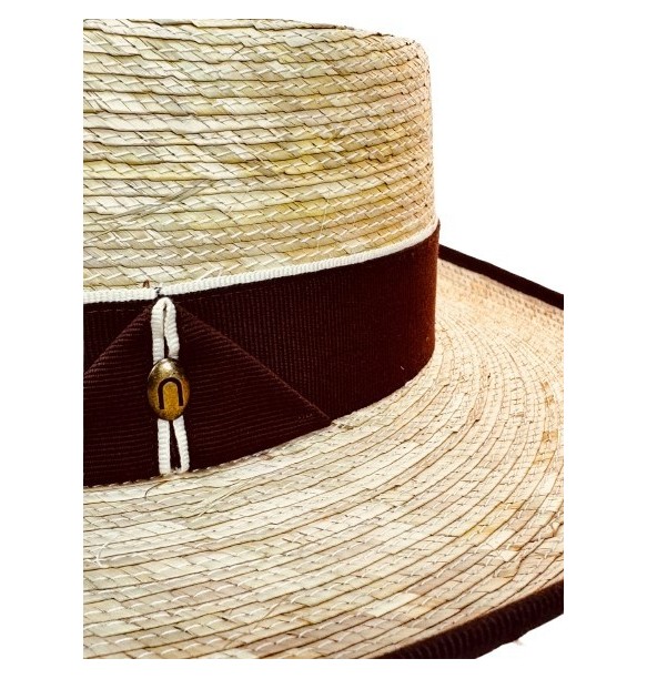 SOMBRERO NDJ GAMBLER PALMA CINTA TRIANGULO -NATURAL-2761