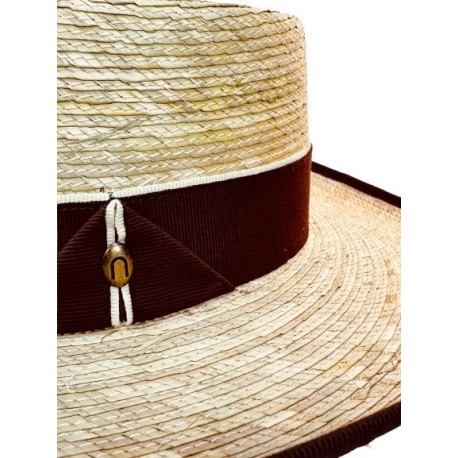 SOMBRERO NDJ GAMBLER PALMA CINTA TRIANGULO -NATURAL-2761
