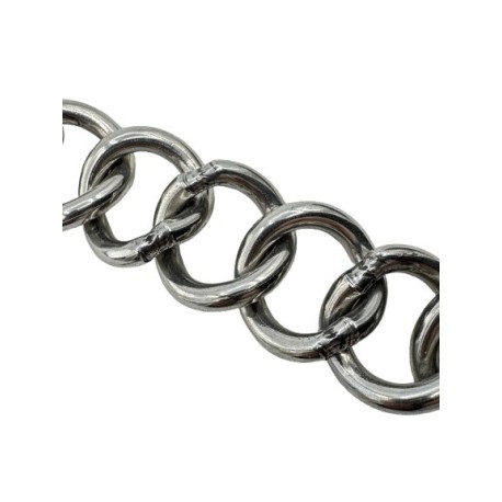 BARBADA LOPEZ INOX BRILLO / 12 MALLAS SIMPLES / GRUESA -19CM