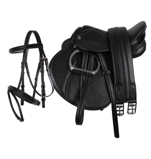 SILLA INGLESA PONY QHP NEGRA 3101 (COMPLETA)