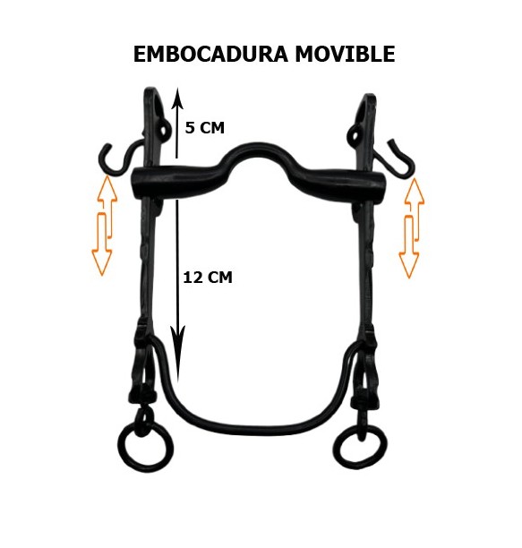BOCADO LOPEZ VAQUERO PAVON / ASA CALDERA INOX NORMAL / MOVIBLE